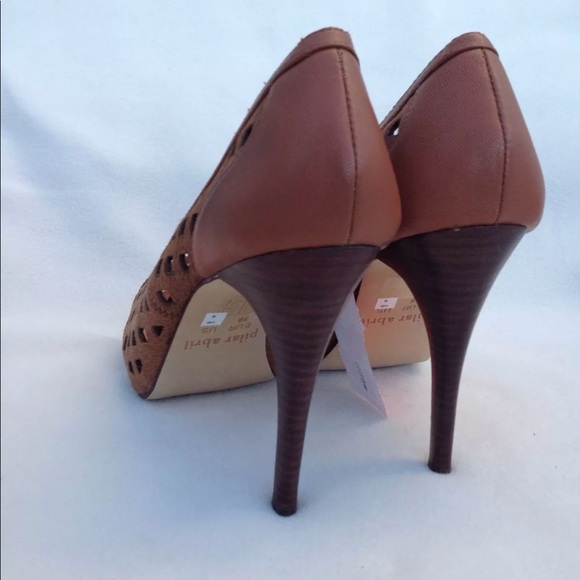 New Pilar Abril Peep Toe Calf Hair Heels - Picture 3 of 3